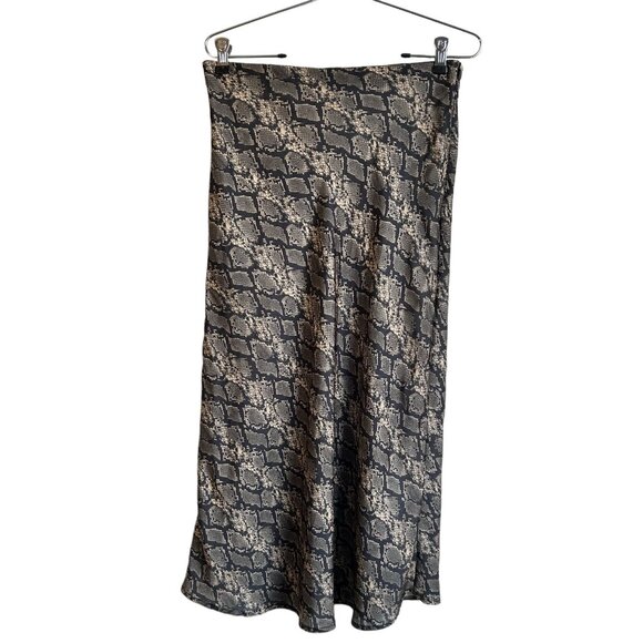 Urban Outfitters Satin Snake Print Maxi Skirt in Green/Black - Size M - Picture 2 of 4